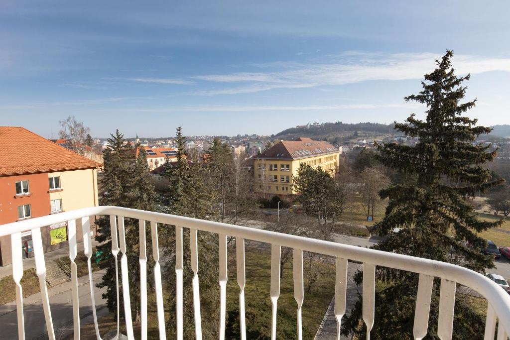 Rõdu või terrass majutusasutuses Hotel Belvedere Příbram