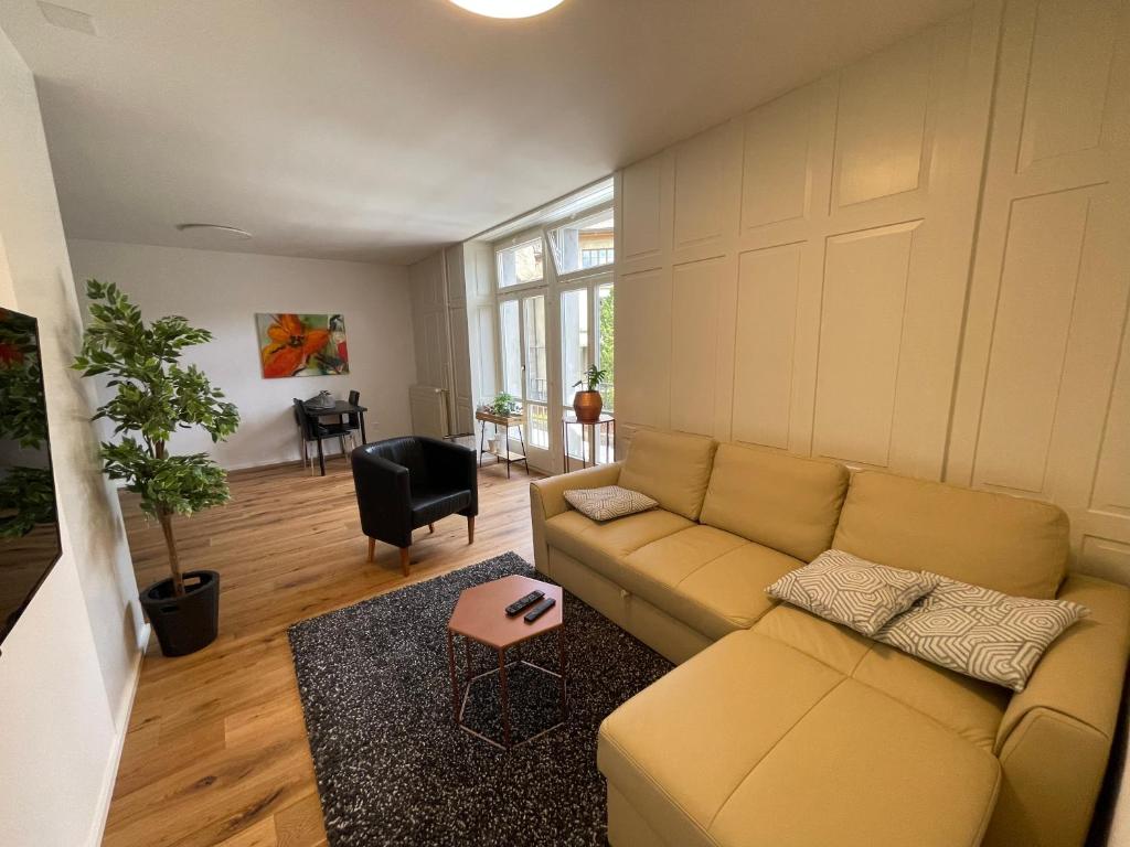 Posezení v ubytování Modernes Appartement in Wald