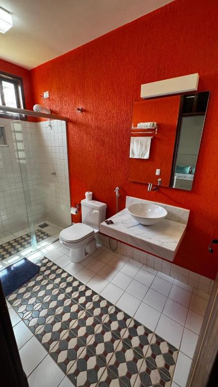 Koupelna v ubytování Pousada Cachoeira Poço Encantado