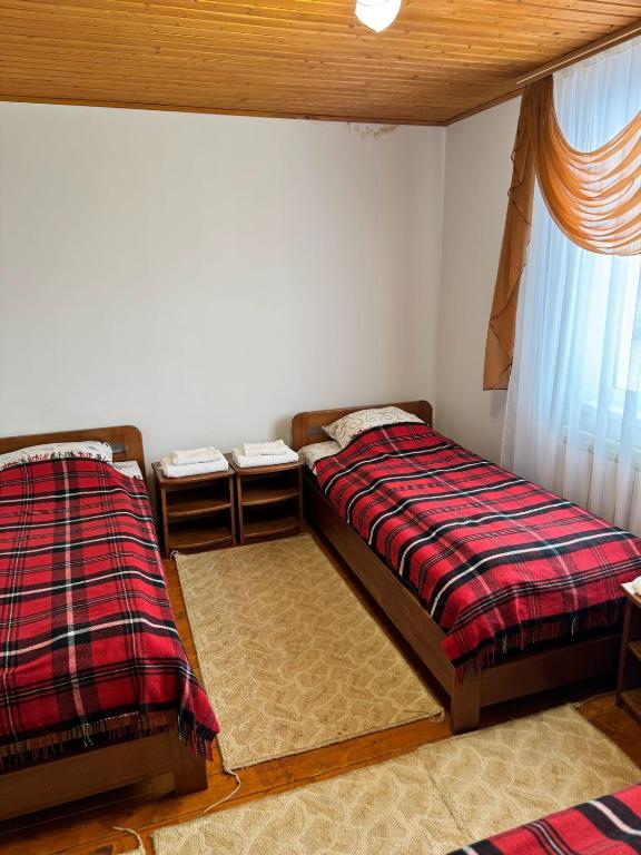 Postel nebo postele na pokoji v ubytování Горизонт