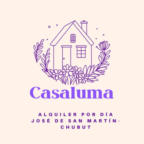 Jose De San MartinCasaluma的鲜花和叶子标志的房子