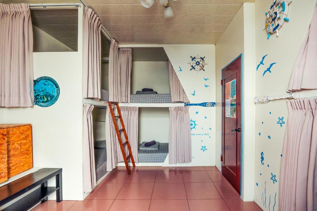 Posezení v ubytování Green Island Ocean Rhythem dive B&B 綠島海韻民宿