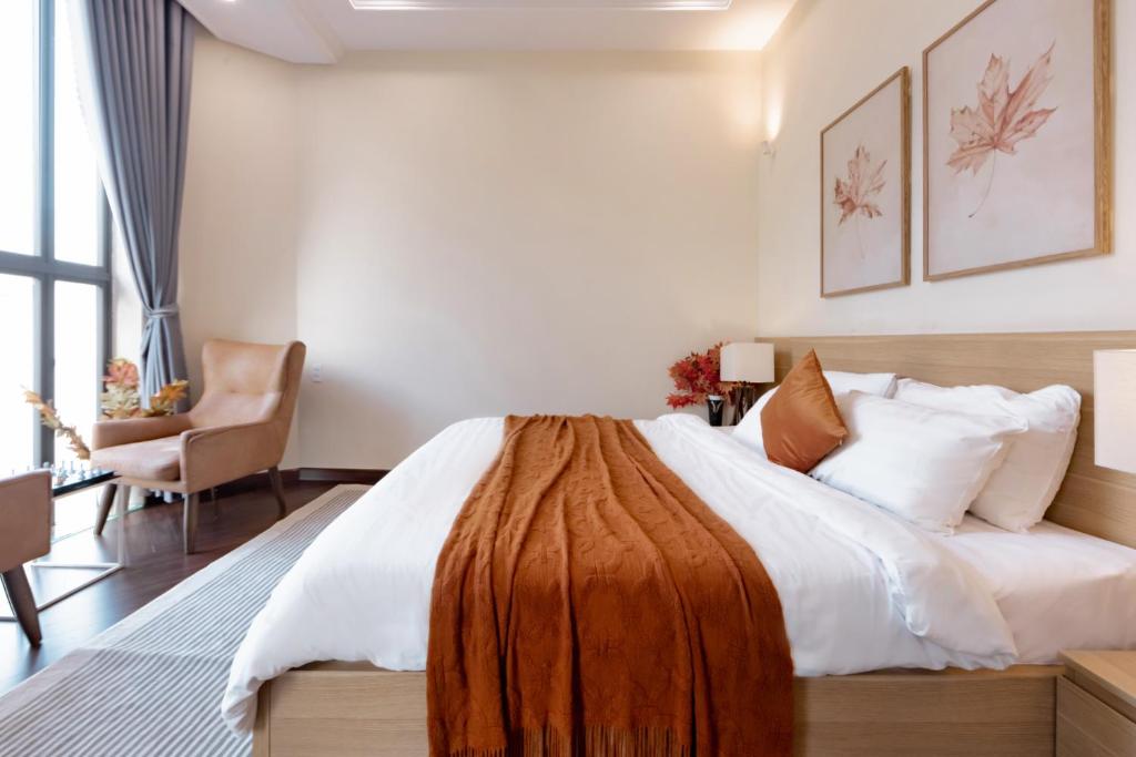 Giường trong phòng chung tại Adalia Villa With ValeyView - O'TEL