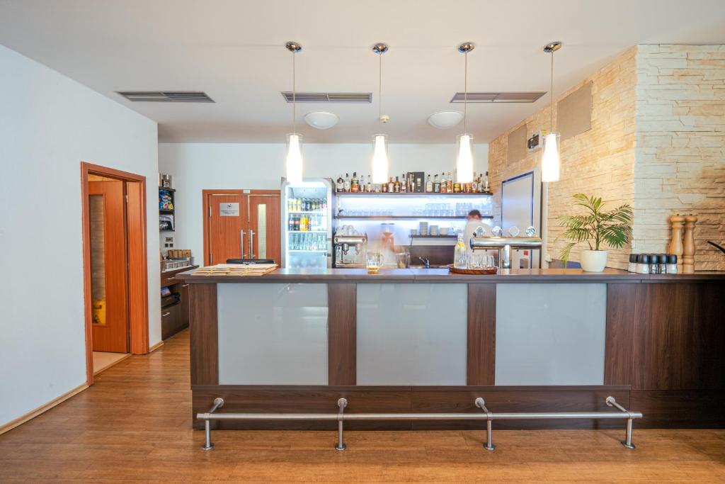 Kuchyň nebo kuchyňský kout v ubytování Hotel Artaban