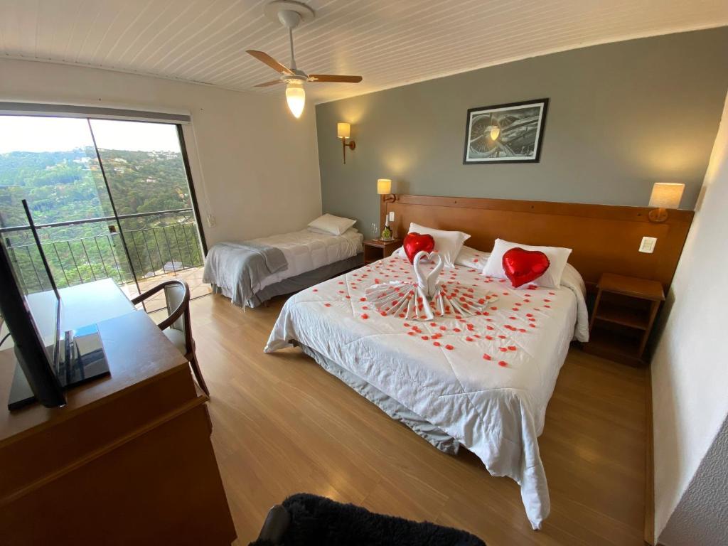 Postel nebo postele na pokoji v ubytování Pousada Constellation Lodge