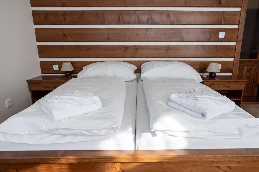 Postel nebo postele na pokoji v ubytování Hotel Slavie