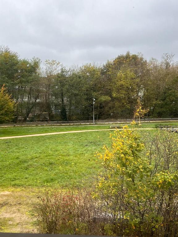 un parc avec une pelouse et des arbres dans l'établissement Suite de la Citadelle, à Belfort