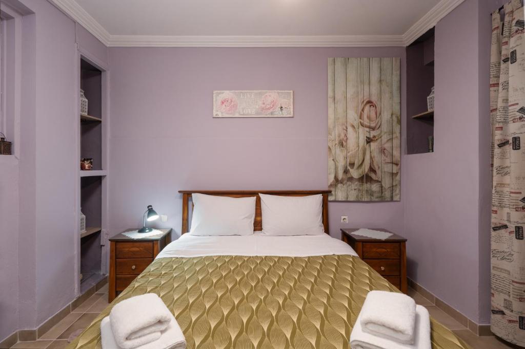 Posteľ alebo postele v izbe v ubytovaní The Sweetest Acropolis Flat