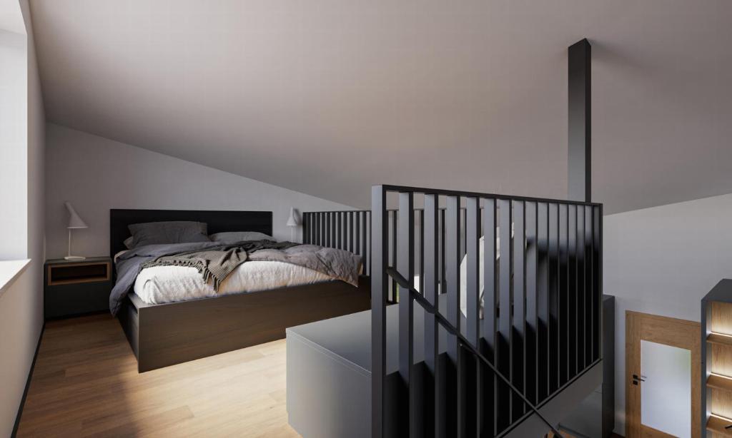 Postel nebo postele na pokoji v ubytování Apartmány Pasohlávky pod Římským vrchem