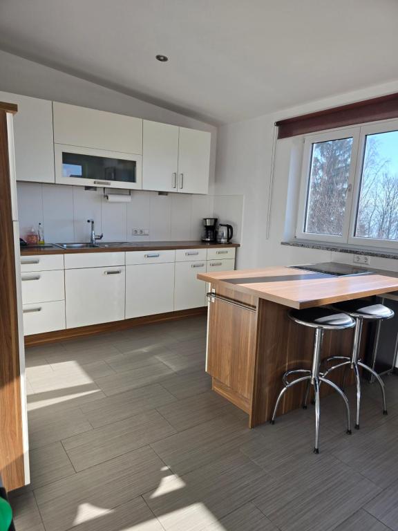 Kuchyň nebo kuchyňský kout v ubytování Apartment im Salzburger Seenland