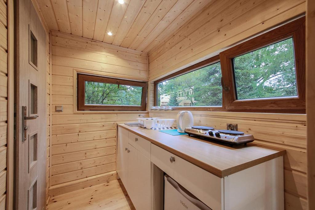 Kuchyňa alebo kuchynka v ubytovaní Apartamenty wśród drzew River Park