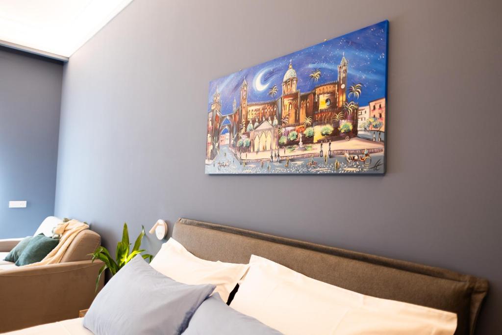 Postel nebo postele na pokoji v ubytování Quattro Canti Deluxe
