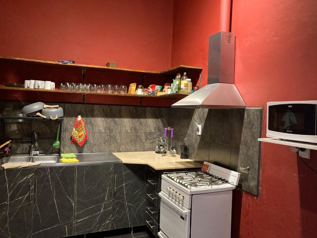 Kuchyň nebo kuchyňský kout v ubytování Total Hostel Salta