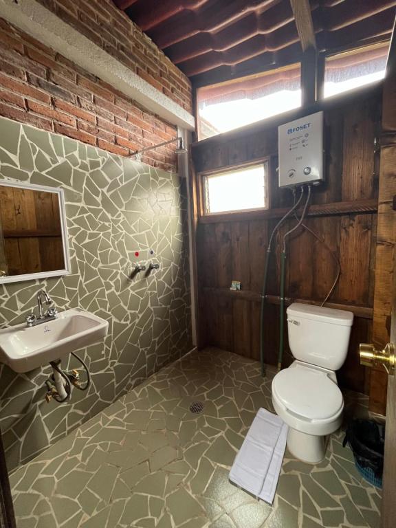 Koupelna v ubytování La Misión Cabañas Chignahuapan