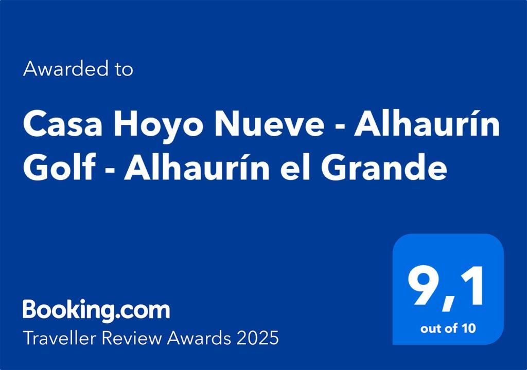 Certyfikat, podpis lub inny dokument wystawiony w obiekcie Casa Hoyo Nueve - Alhaurín Golf - Alhaurín el Grande