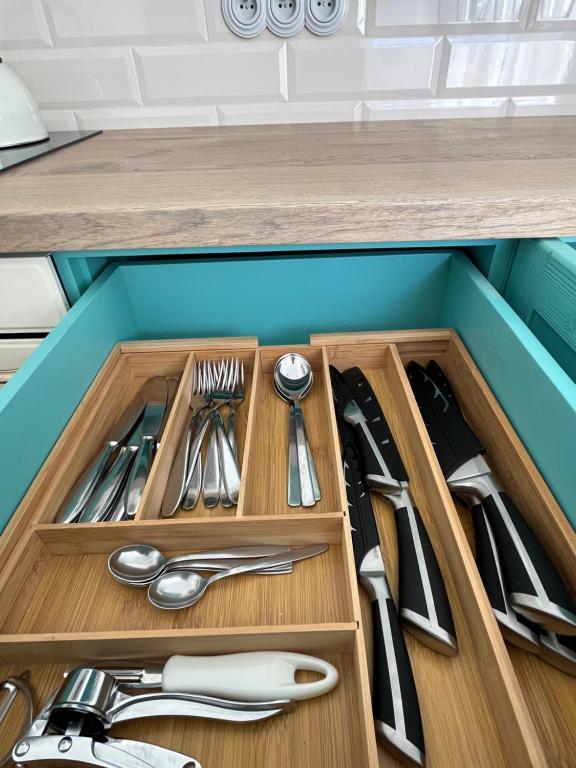 Kuchyň nebo kuchyňský kout v ubytování Apartmány Naxarův dvůr