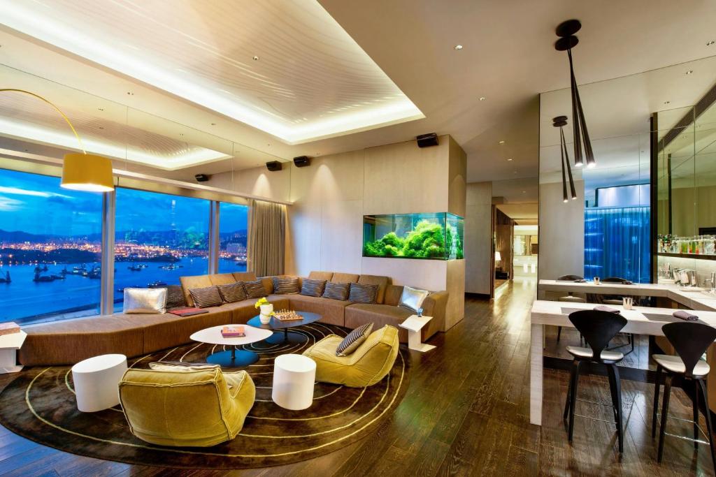 A television and/or entertainment centre at W Hong Kong