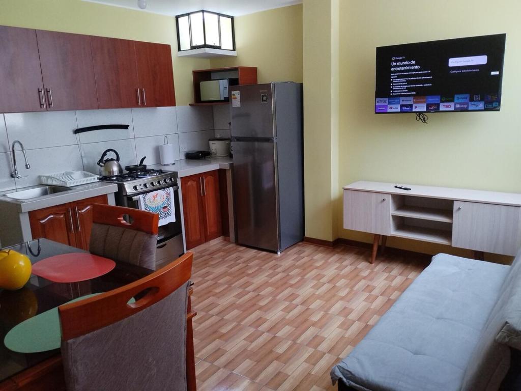 Η κουζίνα ή μικρή κουζίνα στο Habich Apartment