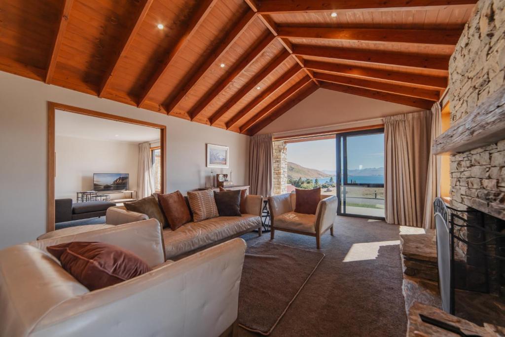 Posezení v ubytování Lake Lodge Tekapo