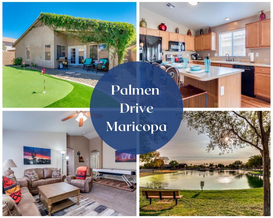 a collage of photos of a kitchen and a house at Palmen Maricopa in Maricopa