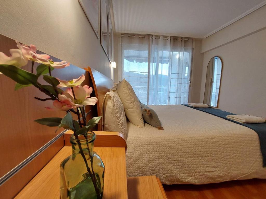 Postel nebo postele na pokoji v ubytování El BALCON DE BAKIO