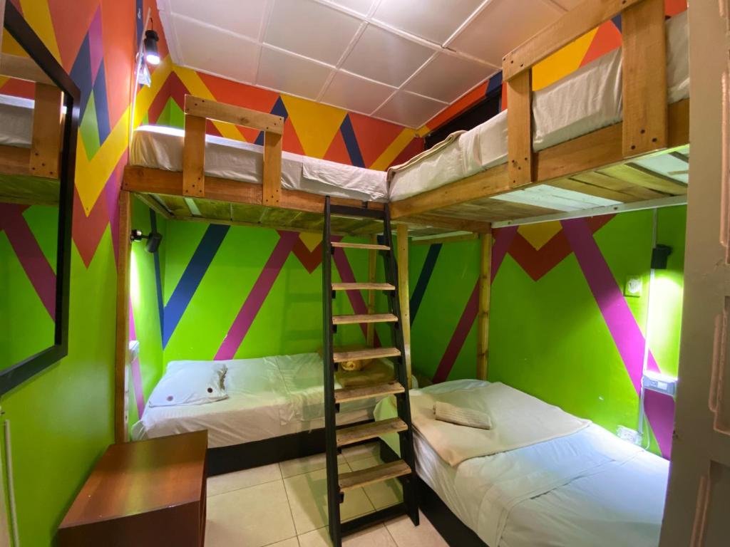 Narivoodi või narivoodid majutusasutuse Lienzo Hostel and Mural Art Museum toas