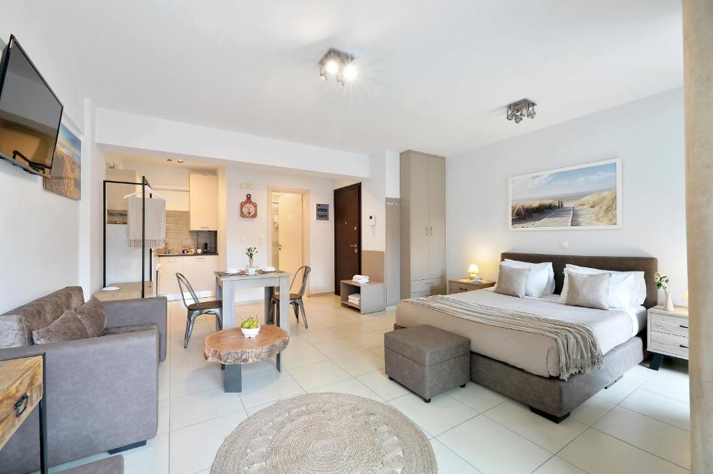 Posteľ alebo postele v izbe v ubytovaní Alekos Apartments 1 - Νetflix & Comfort