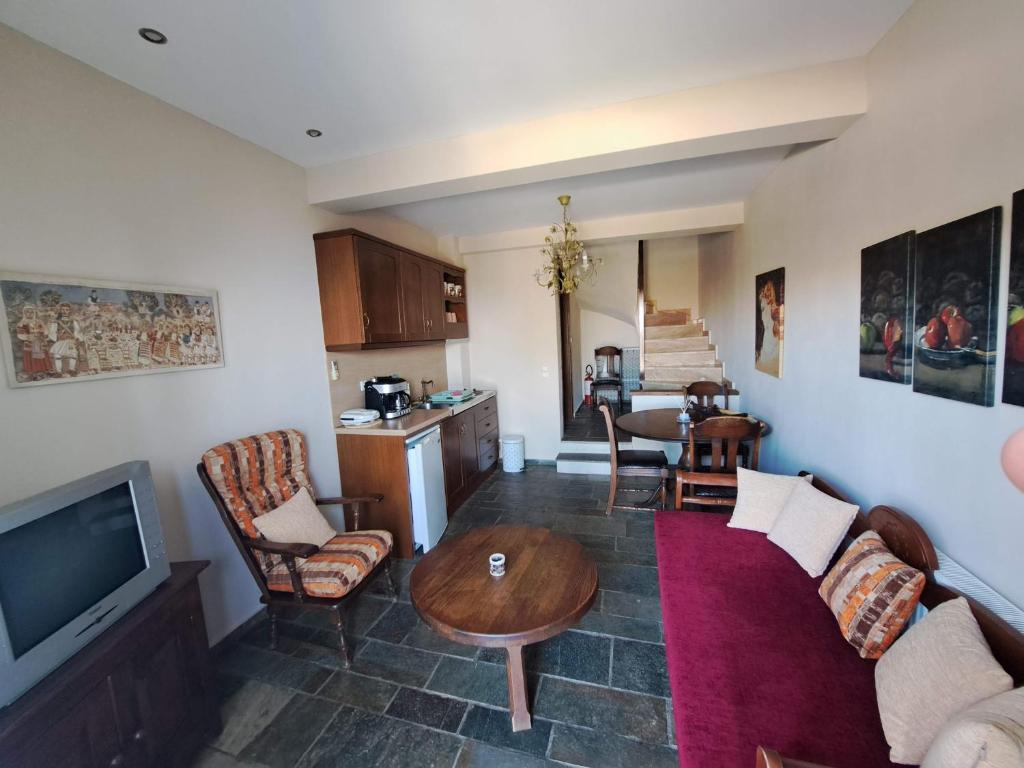 Kuchyň nebo kuchyňský kout v ubytování Smaragdi Luxury Apartments
