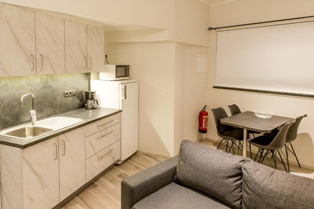 Eldhús eða eldhúskrókur á Lava Apartments & Rooms