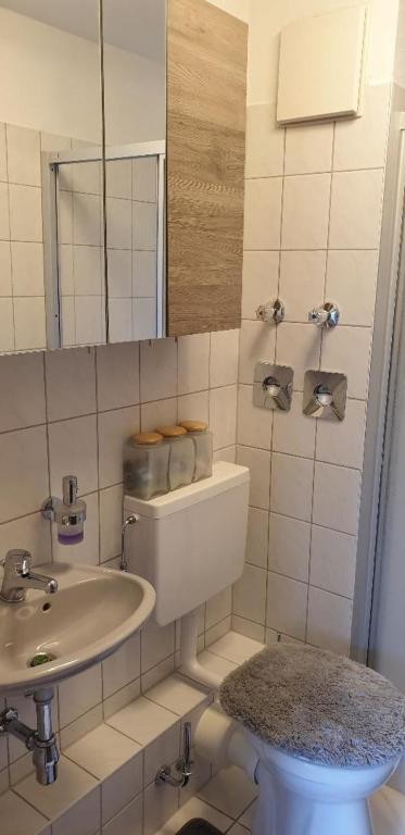 Koupelna v ubytování Ferienwohnung in Radeberg bei Dresden