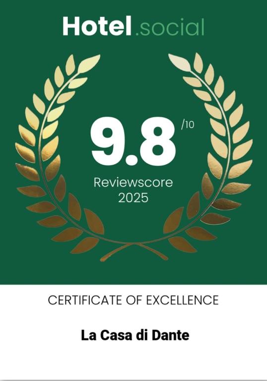 Certifikát, ocenenie alebo iný dokument vystavený v ubytovaní La casa di Dante
