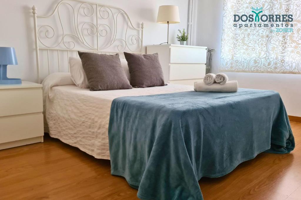 Postel nebo postele na pokoji v ubytování Dos Torres Légolas - Ideal para Empresas con Parking Gratuito