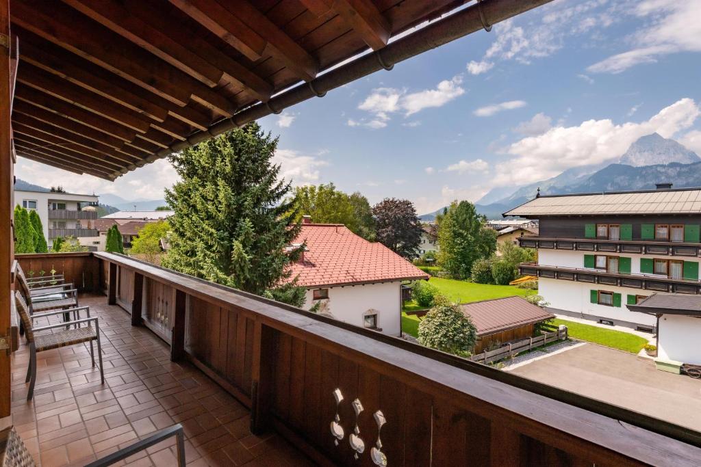 Balkón nebo terasa v ubytování Pension Obermoser