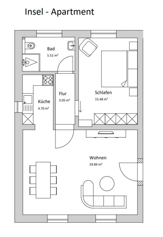 Insel-Apartment im Herrenhaus Rheinblick - Appartement