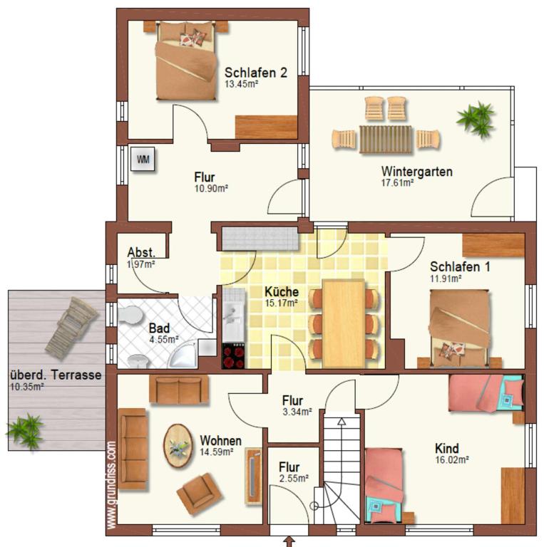 Půdorys ubytování Ferienwohnung Bernd
