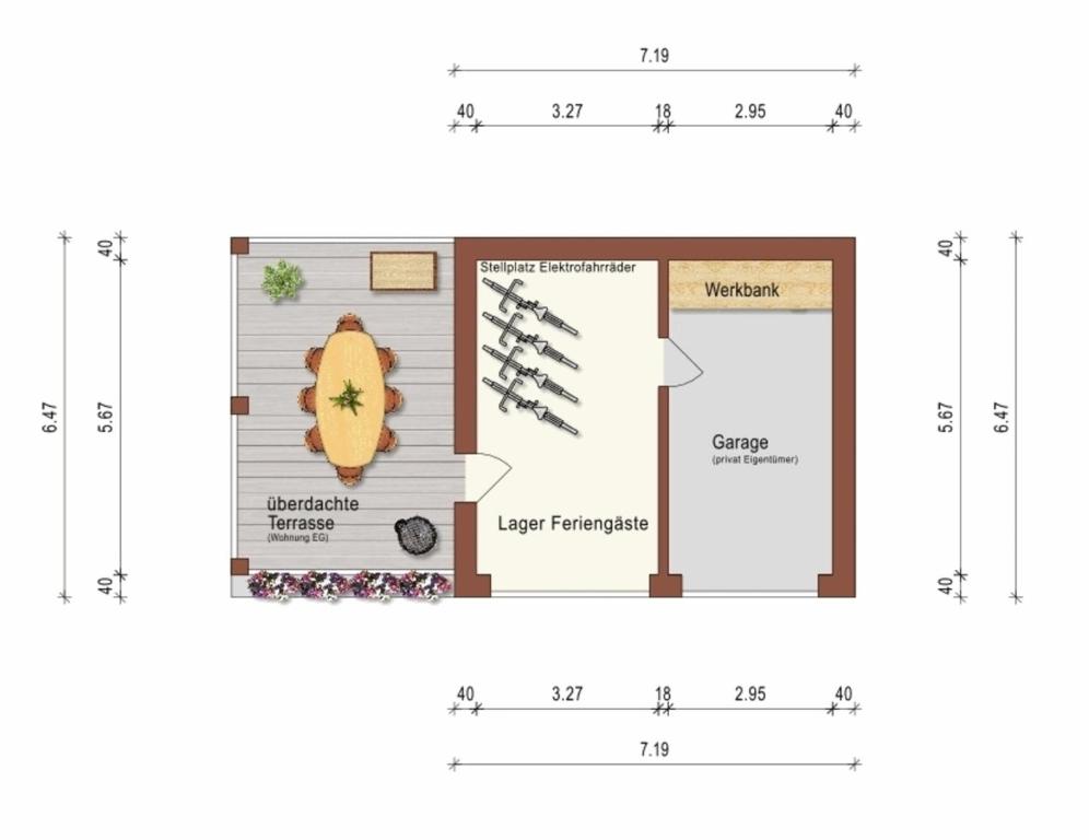 Půdorys ubytování Ferienwohnung Bernd