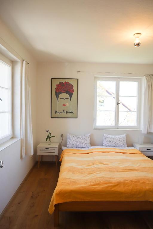 Postel nebo postele na pokoji v ubytování Haus Oskar