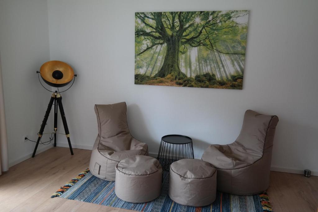 Χώρος καθιστικού στο Ferienwohnung Schubert unne