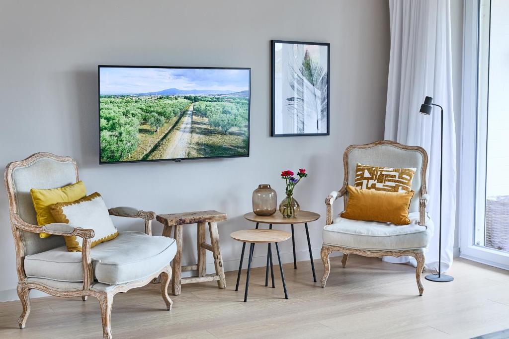TV a/nebo společenská místnost v ubytování Techts Apartmenthaus