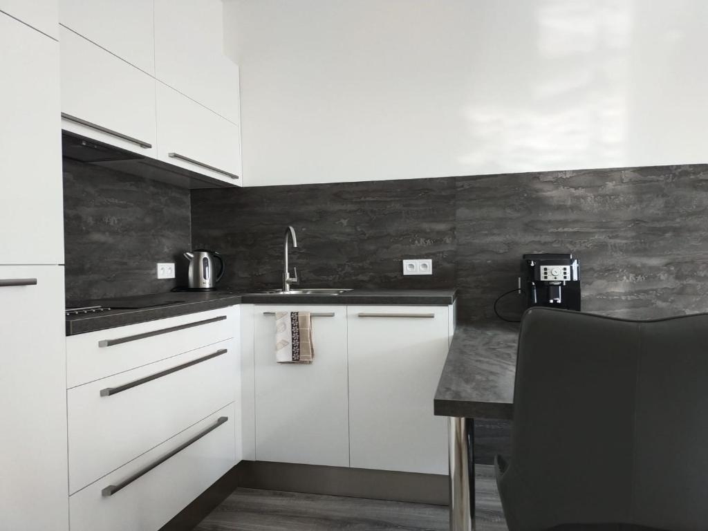 Kuchyň nebo kuchyňský kout v ubytování Apartmány Elite - Frištenského