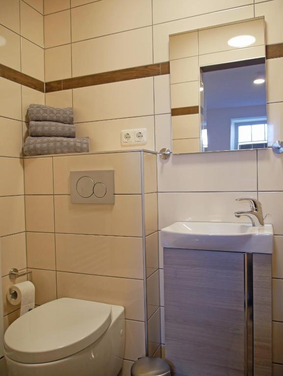 Koupelna v ubytování Pferdestall