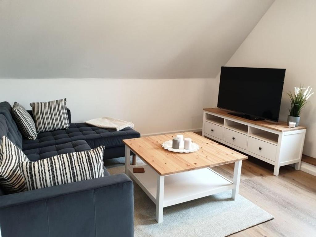 TV a/nebo společenská místnost v ubytování Ferienwohnung Vogels Mühle