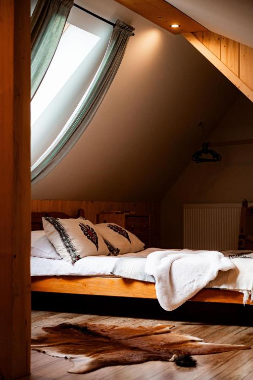 Postel nebo postele na pokoji v ubytování Apartament Górski u Papierzy Sauna, Jacuzzi, SPA