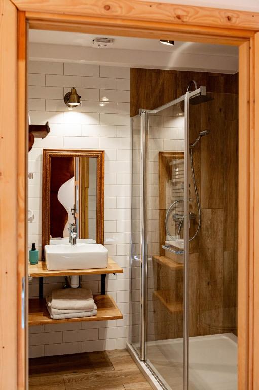 Koupelna v ubytování Apartament Górski u Papierzy Sauna, Jacuzzi, SPA