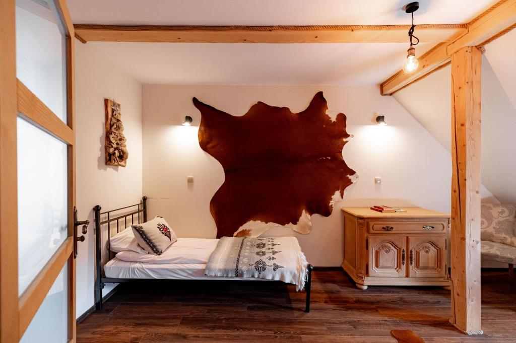 Postel nebo postele na pokoji v ubytování Apartament Górski u Papierzy Sauna, Jacuzzi, SPA