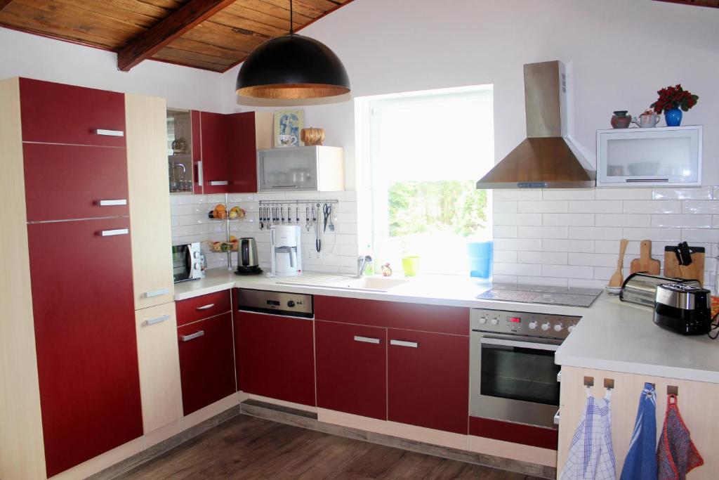 Kuchyň nebo kuchyňský kout v ubytování Ferienwohnung Arne