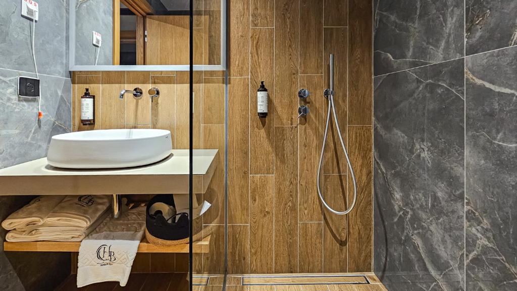 Koupelna v ubytování Hotel Bucura