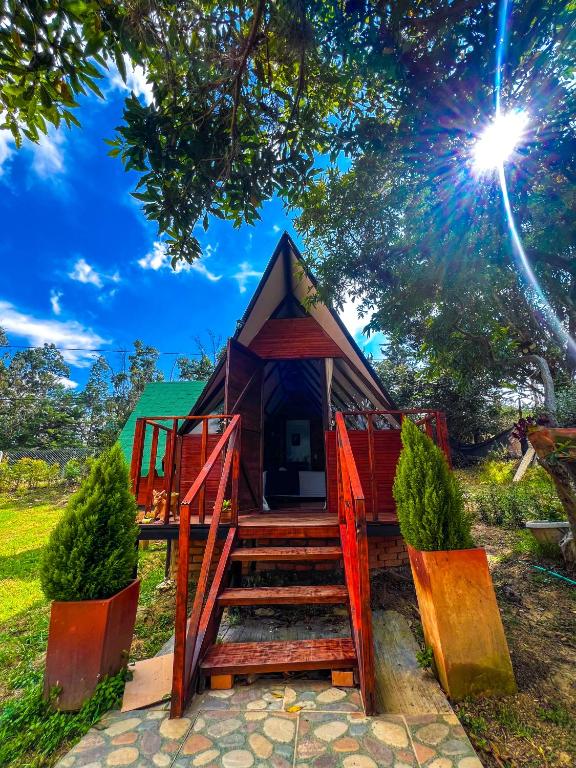 Zahrada ubytování Glamping Chalet Deluxe cerca al centro de Villa de Leyva - By Serena Morena