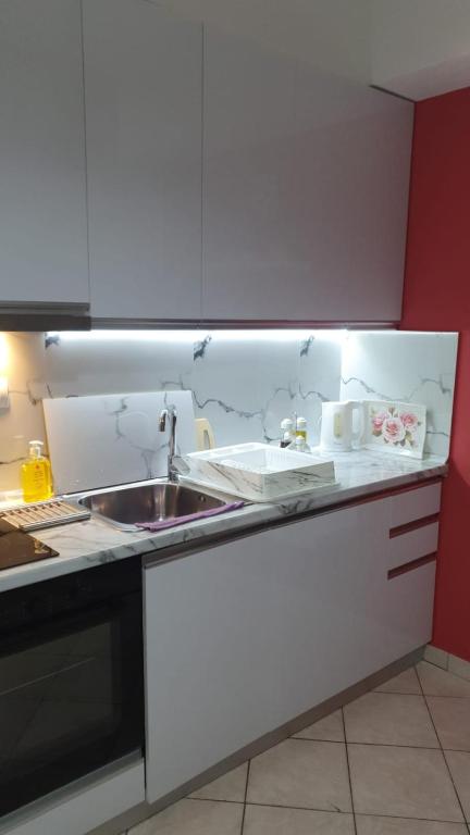 Kuchyň nebo kuchyňský kout v ubytování Sunset Apartment