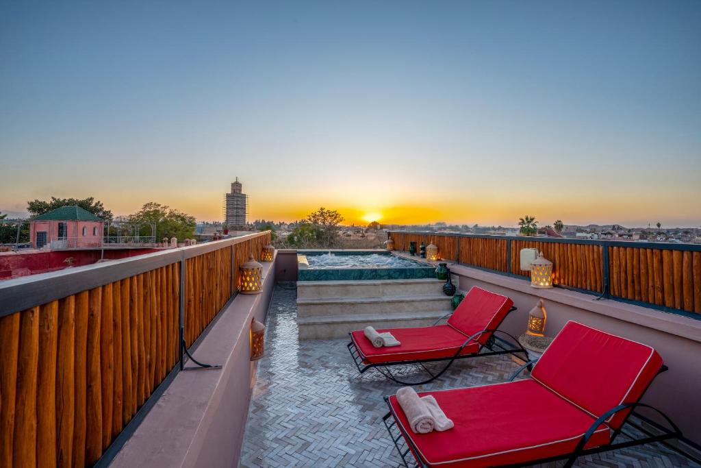 Balkón nebo terasa v ubytování Riad Janate & SPA